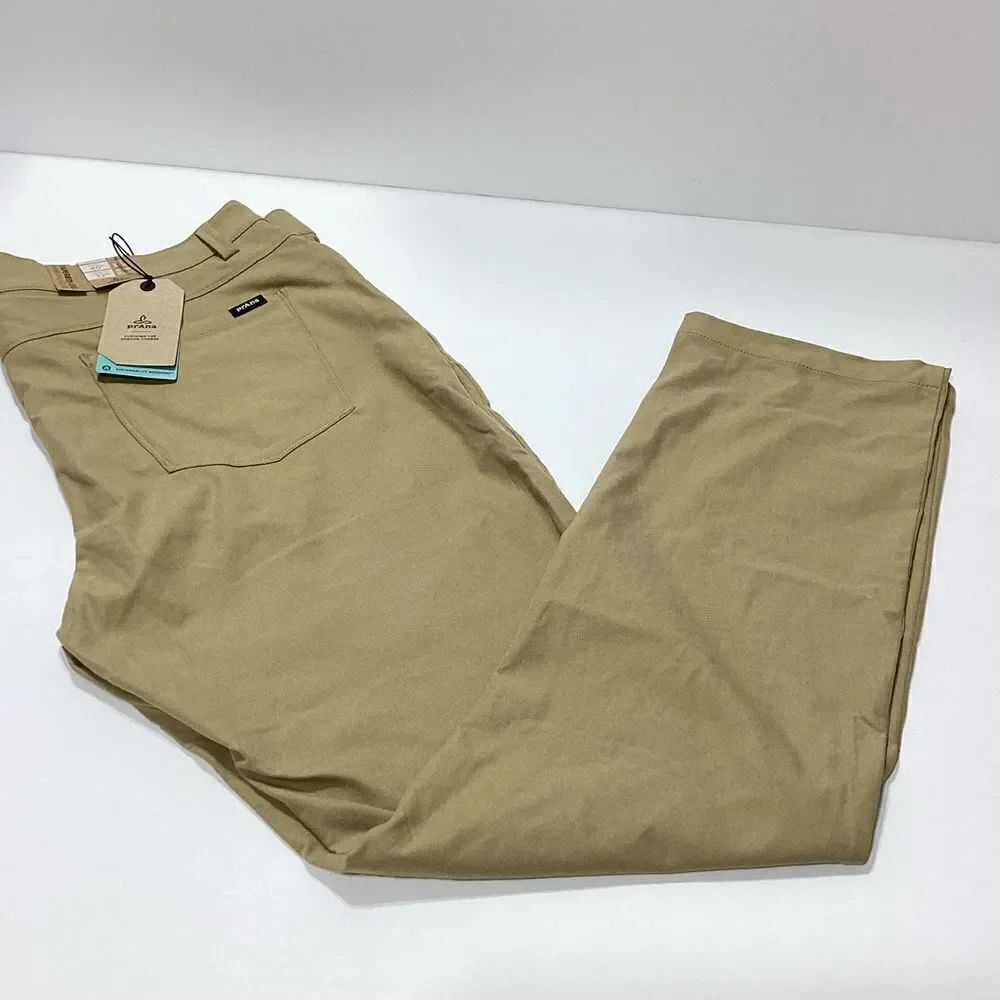 Prana Decoder Pant Nomad Khaki Outdoor Pants Slim Fit Tapered Leg 40x32 NWT